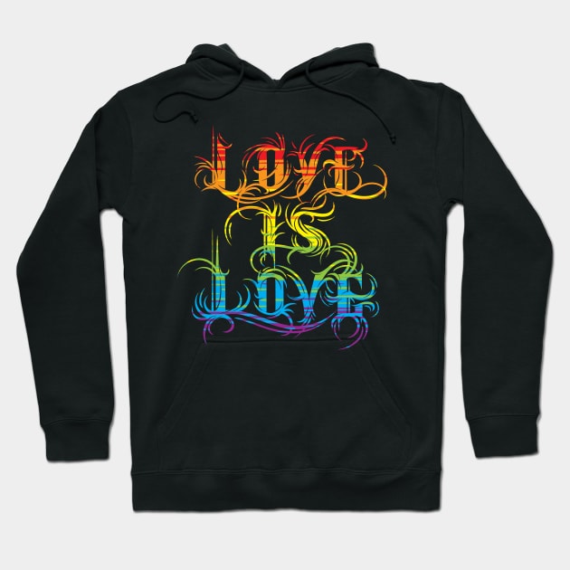 Love is Love - Gay Queer Pride Hoodie by Manfish Inc.